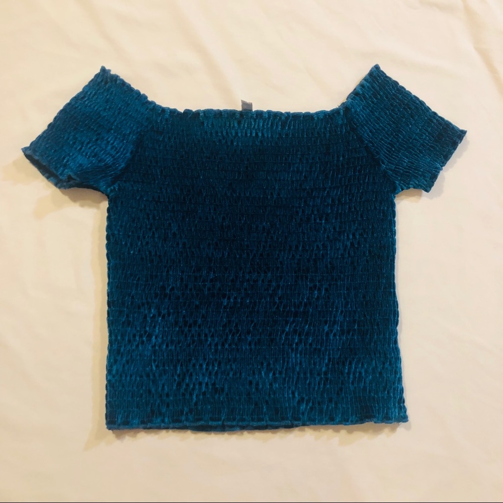 Urban Outfitters Off the Shoulder Teal Top